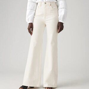 NWOT Levi's Women's Ribcage Bell Jeans - White - Size 30 x 32